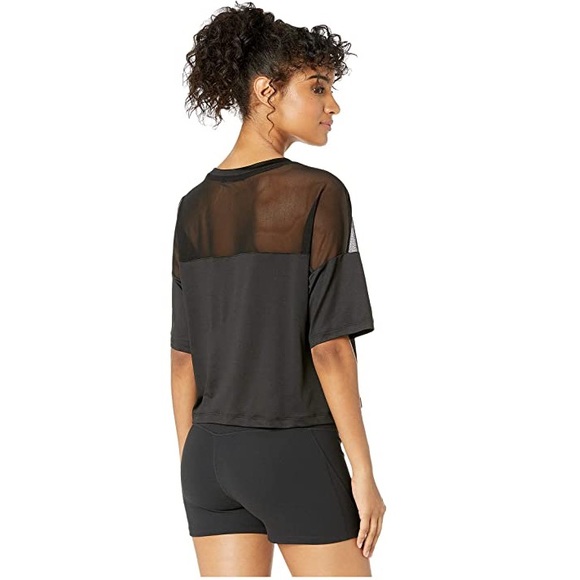 NWT bebe Sport Short Sleeve Boxy Top With Mesh Size Small - Picture 3 of 12